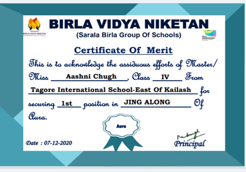 BIRLA CERTIFICATE AASHNI